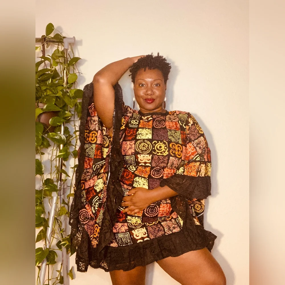 Multicolor Patterned Dress - Picture 1 of 2